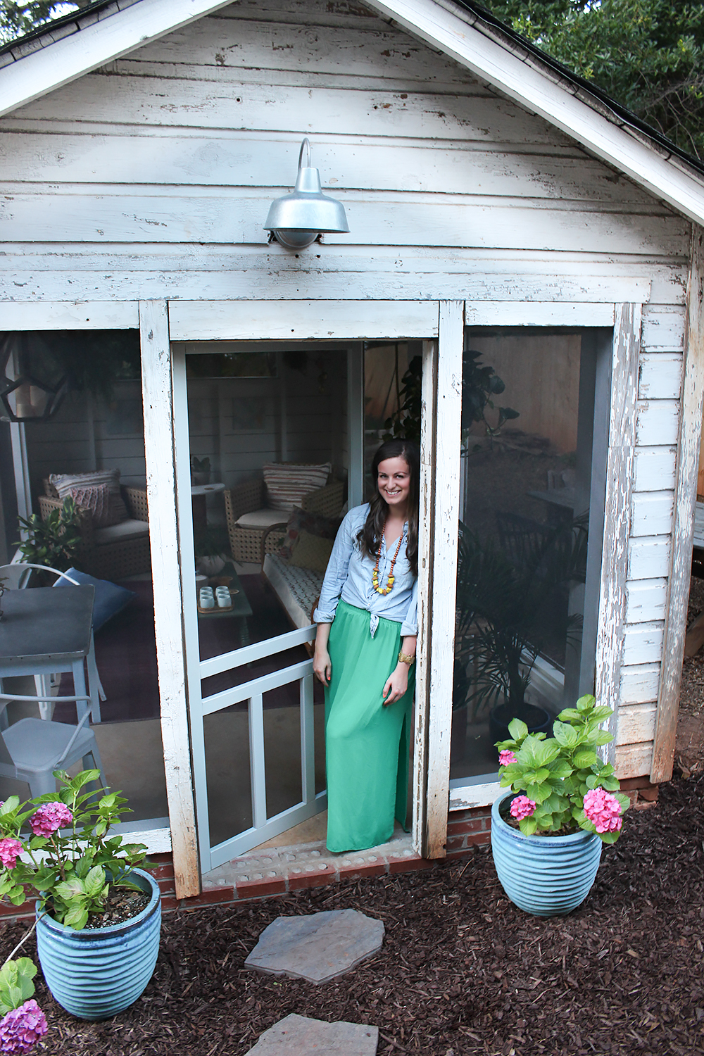 MY SHE SHED WITH SCREEN PORCH PANELS